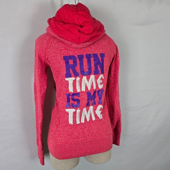 Lorna Jane Hoodie Women's XS Pink Run Time Is My Time Quarter Zip Pockets - Picture 16 of 16
